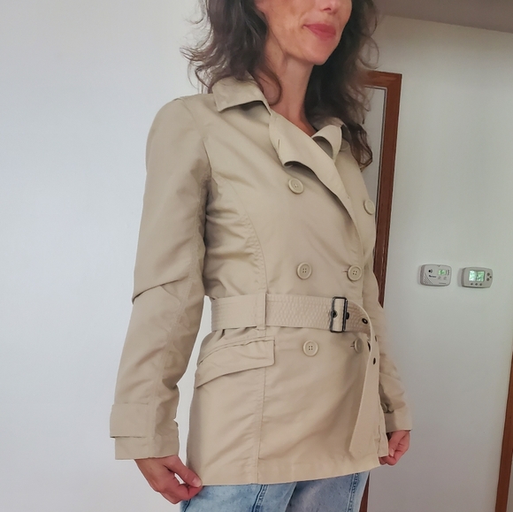 3/$25 Water Repellent Eddie Bauer trench coat sz small - Picture 5 of 14